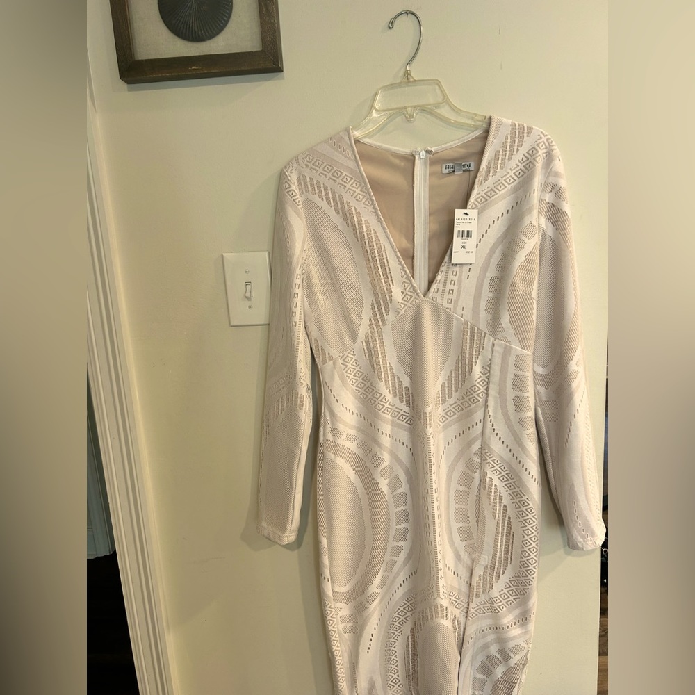 Fashion Nova Cream and White Dress for any occasion